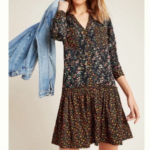 Anthropologie Maeve Marlie Long Sleeve Floral Dress